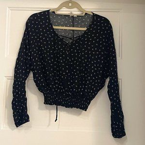 Long Sleeve Blouse with Thick Elastic Waist BARELY WORN